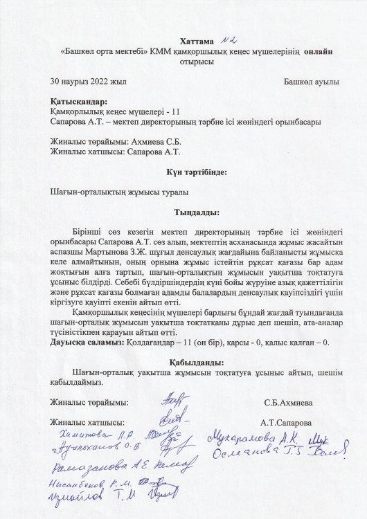 Протокол попечительского совета №2 от 30.03.2022 г